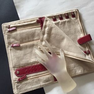 Leeman faux red leather jewelry case